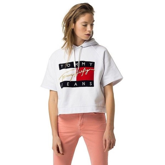 hilfiger cropped hoodie